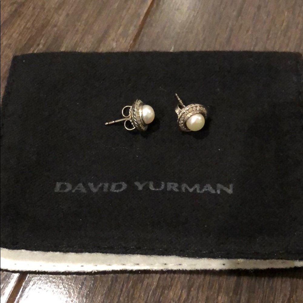 David Yurman pearl/diamond earrings